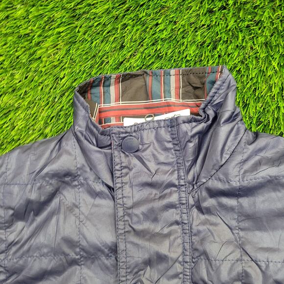 LEVIS Reversible Snap Vest Small 20x27 Blue Plaid Baggy - Picture 9 of 16